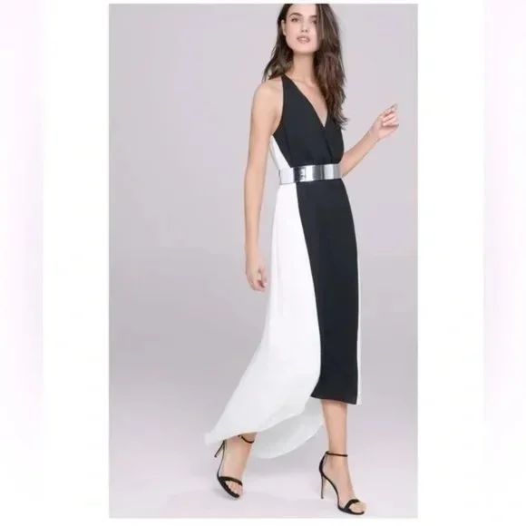chinese dress ladies Sofie Two Tone Pleated Maxi Dress